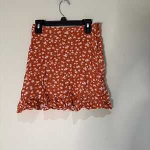 Abercrombie Orange Floral Skirt‎ XS